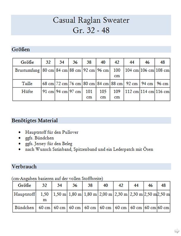 Casual Raglan Sweater - Gr.32-48 Anleitung und Schnittmuster image number 10