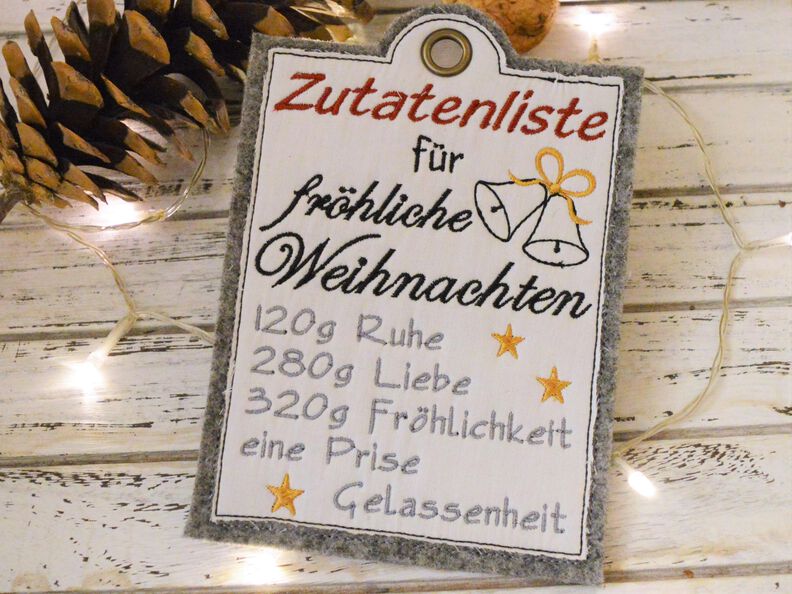 Stickdatei fröhliche Weihnachten ITH Schild image number 4