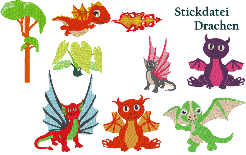 Drachen Stickdatei image number 1