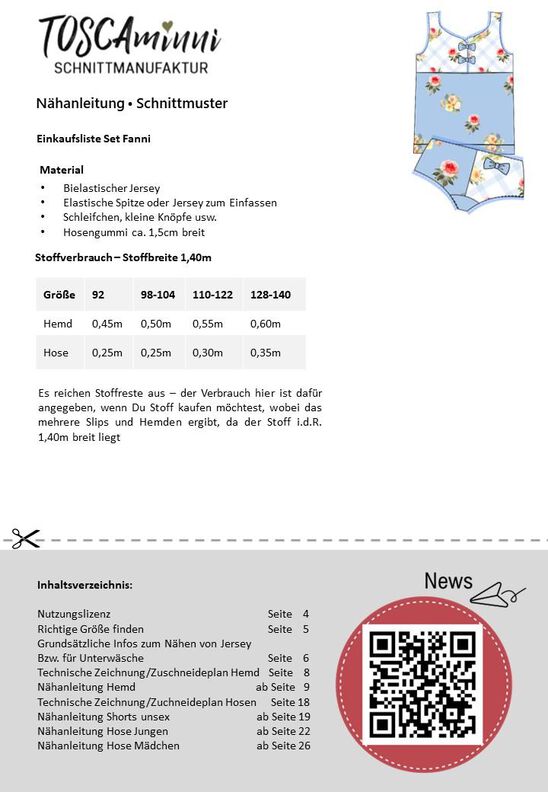 Kinder Unterwäsche nähen | Set Fanni Gr. 92 - 140  image number 4