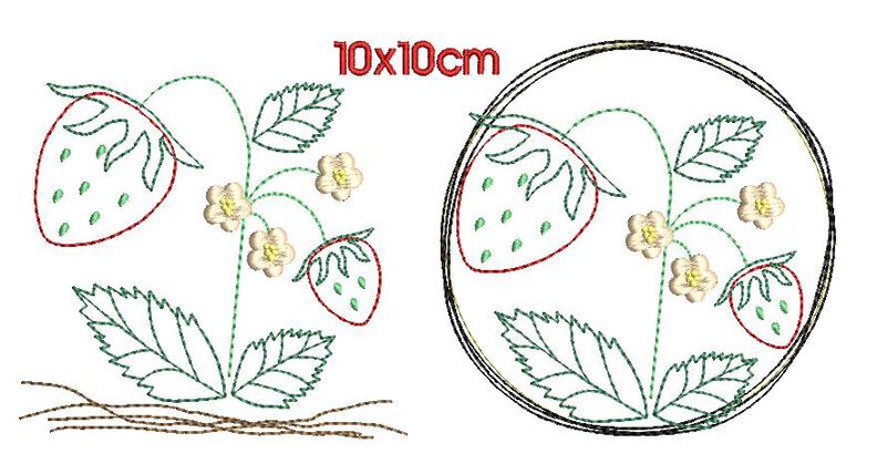Stickdatei Erdbeere doodle 10x10cm image number 6