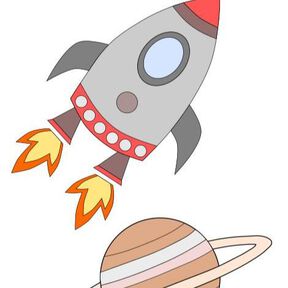 Plotterdatei Rakete + Planet