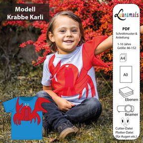 T-Shirt Kind E-Book Luanimals Krabbe Karli (86-152cm)