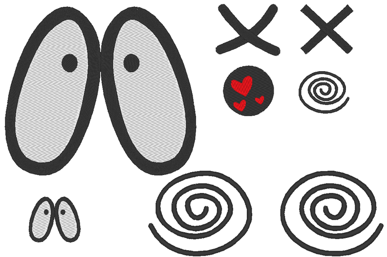 Stickdatei Comic Augen Kuscheltiere Kissen Bettschlagen image number 5