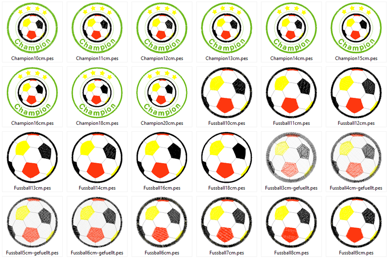 Stickdatei - Fußball Fussball Champion bunt image number 4