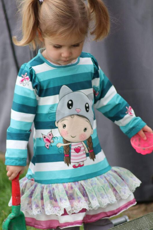 Kleid Rosie Gr. 62 - 164 Rüschenkleid Raffung Puffärmel image number 9