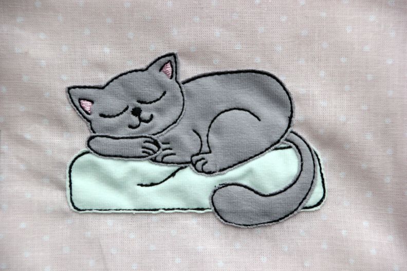 Stickdatei Katze doodle schlafende Katze 5 Größen image number 5