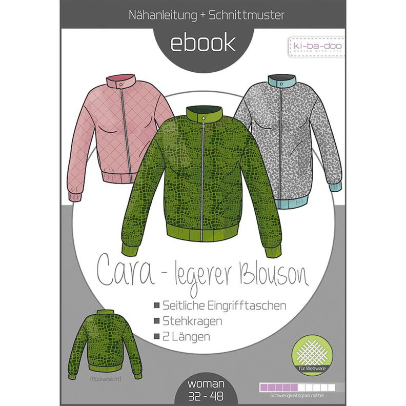 Ebook Blouson Cara Gr. 32-48 als PDF Datei in DINA4 image number 1
