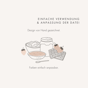 Plotter- und Laserdatei "ERDBEER FRÜHSTÜCK" SVG PNG