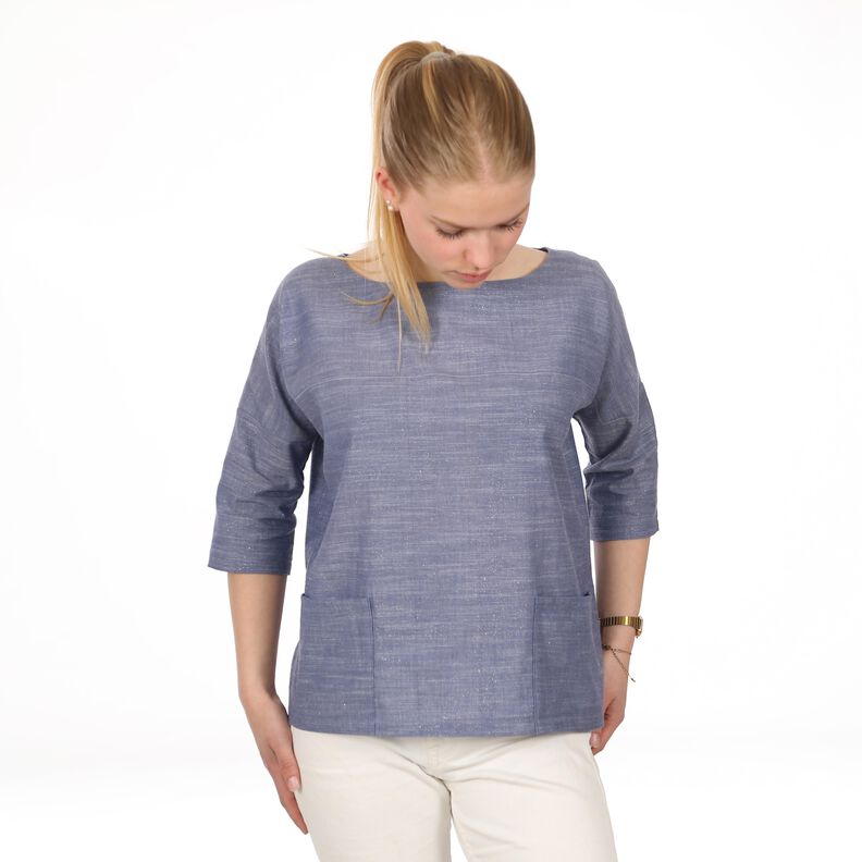 FRAU AIKO kurze Bluse mit Taschen & 3/4-Ärmeln - XXS-L image number 6