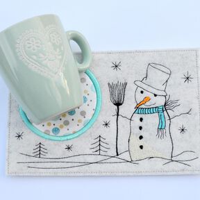 Stickdatei Mugrug Schneemann 13x18cm und 13x20cm
