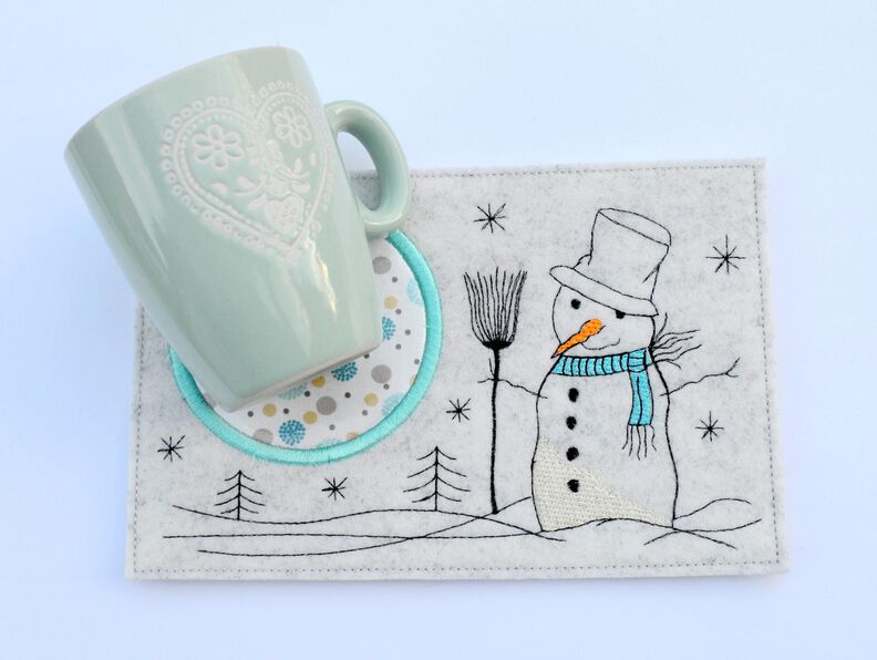 Stickdatei Mugrug Schneemann 13x18cm und 13x20cm image number 2