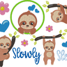 Stickdatei - Faultier mit Herz und Blume gefüllt thumbnail number 1