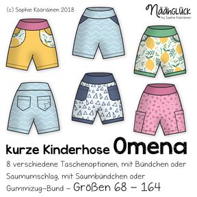 eBook kurze Kinderhose Omena - Größe 68 - 164