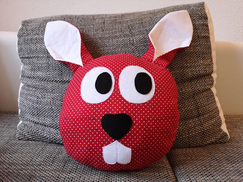 Hase, Kinderkissen, Osterdeko, Schnitt und Anleitung image number 3