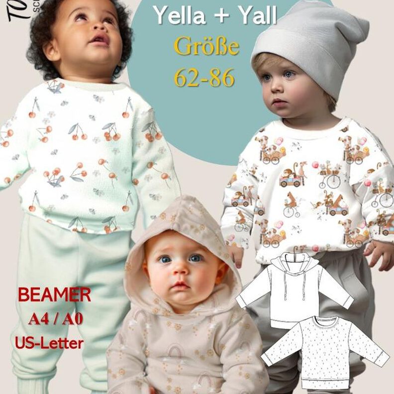 Schnittmuster YELLA + YALL- Sweater für Babys Gr. 62-86 image number 1