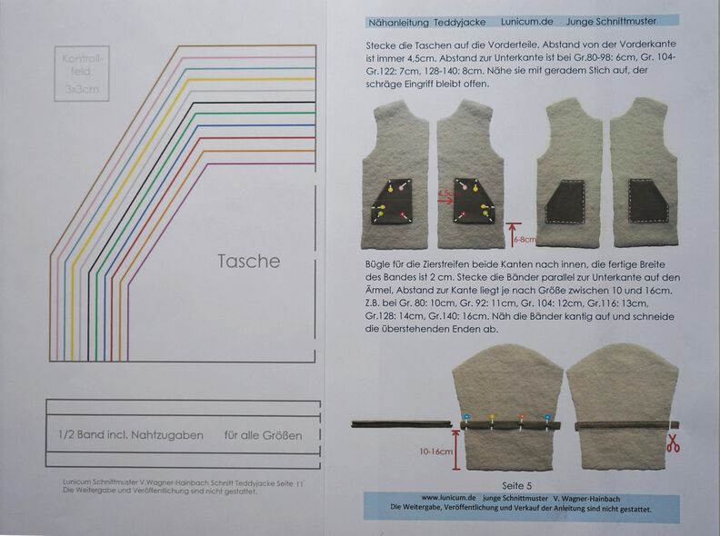 Schnitt und Anleitung gefütterte Teddyjacke Gr.80-140 image number 4