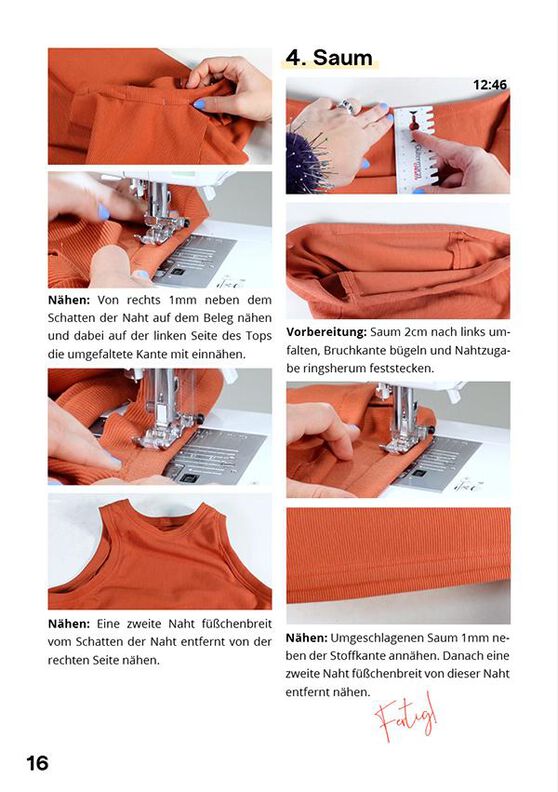 Tank Top Schnittmuster Nähanleitung für Damen, XS-XXXL image number 8