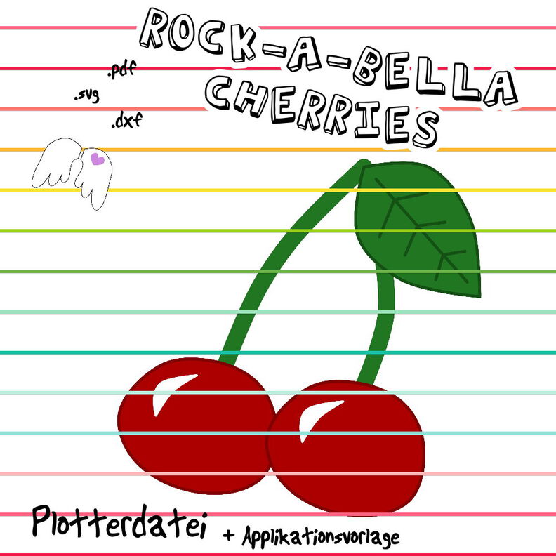 Rock-A-Bella cherries Plottdatei + Applikationsvorlage  image number 1