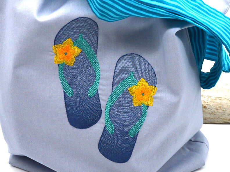 Stickdatei Badeschlappen Schuhe Sommer verschiedene Größen image number 5