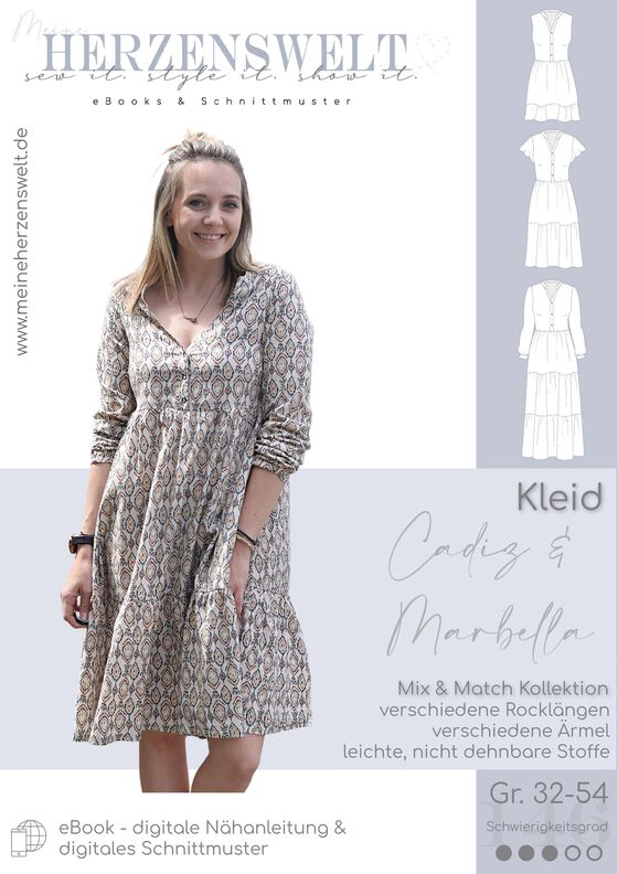 Kleid Damen – eBook Schnittmuster 32-54 – Cadiz & Marbella  image number 6
