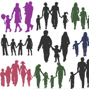 Stickdatei Familien 12 Motive