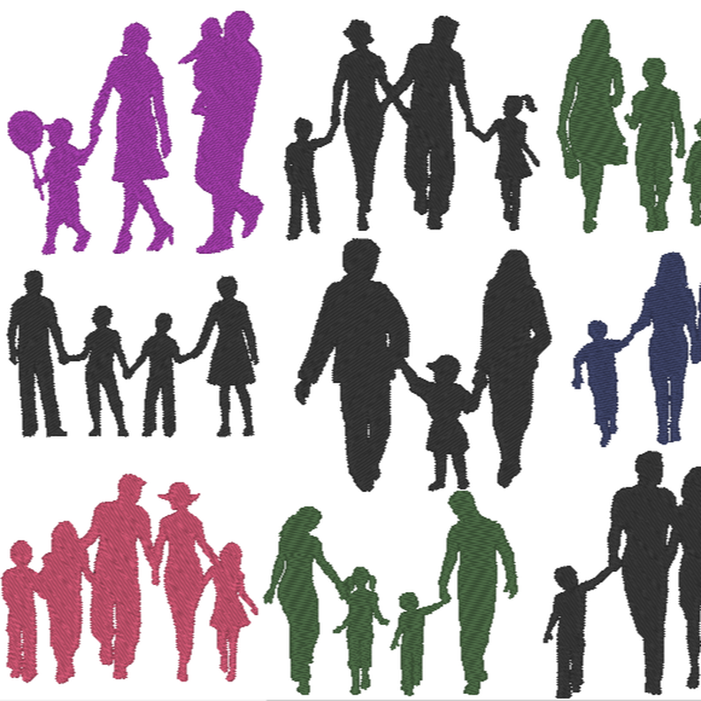 Stickdatei Familien 12 Motive image number 1
