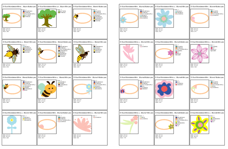 60 Minis jeweils mit Button Stickdatei image number 3