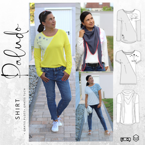 Shirt PALUDO Gr. 32-56 + gratis Plott/Tuch Schnittmuster
