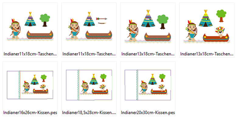 Indianer Kissen + Taschenbild ITH Stickdatei image number 4