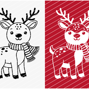 Plotterdatei Rentier / Reh Winter - 2 Varianten SVG PNG DXF