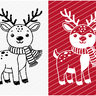 Plotterdatei Rentier / Reh Winter - 2 Varianten SVG PNG DXF thumbnail number 2