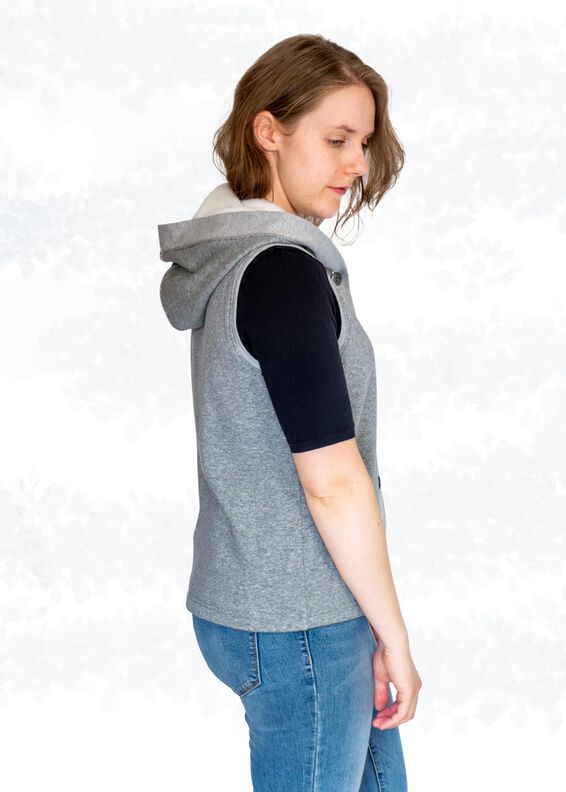 Daria Sweatjacke/Weste mit Knöpfen und Kapuze BU 80-116 image number 7