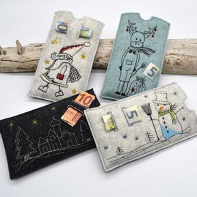 Stickdatei Schokohülle Weihnachten Geld SET Figuren