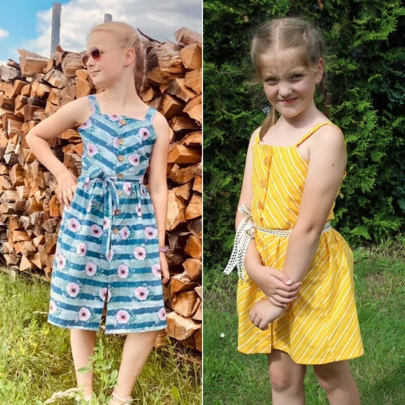 Kinder Träger Kleid mit gesmoktem Rücken GARIS ♥ Gr. 98-164 image number 4