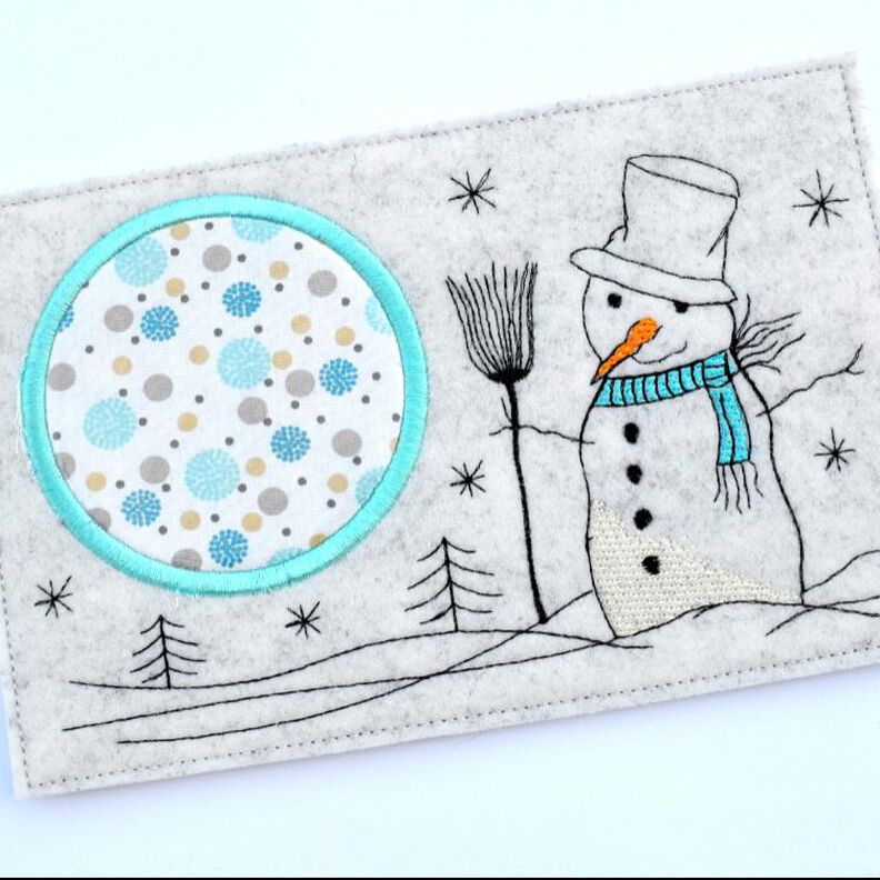 Stickdatei Mugrug Schneemann 13x18cm und 13x20cm image number 1