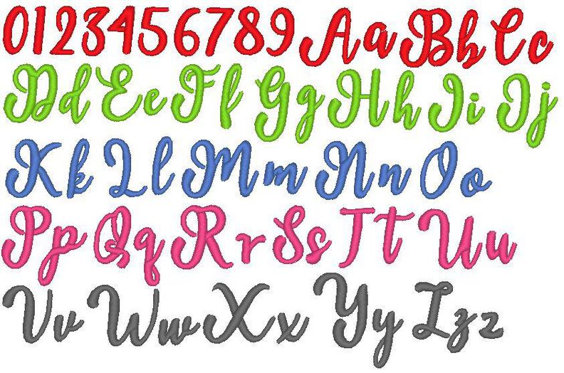 Buchstaben Schreibschrift klein und groß + Zahlen Stickdatei image number 2