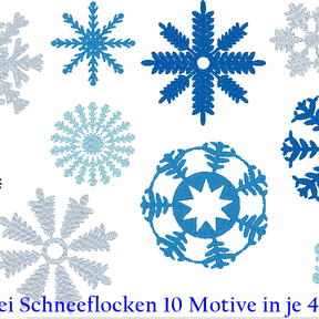 Mega Set Schneeflocken Stickdatei 