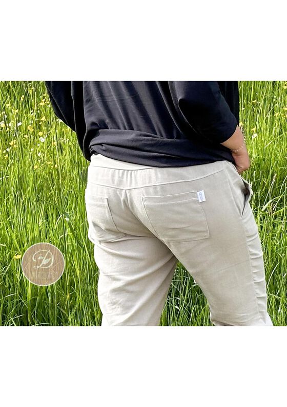 Musselin Hose Strandmusling Gr. 32-50 Low Waist, Leinen image number 9