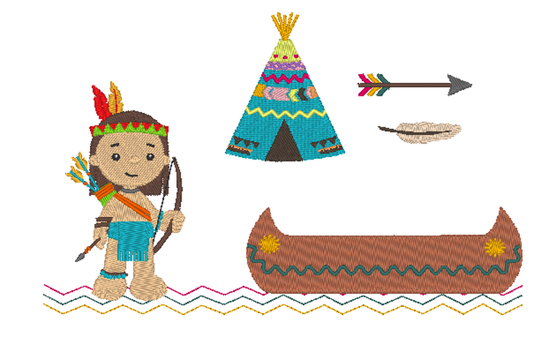 Indianer Kissen + Taschenbild ITH Stickdatei image number 6