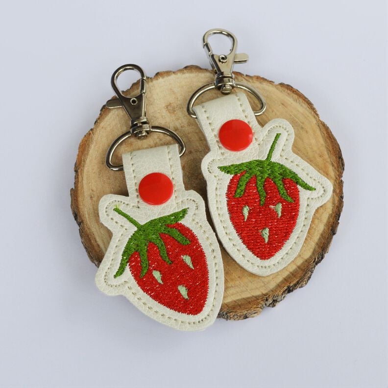 ITH Stickdatei Schlüsselanhänger Erdbeeren image number 3