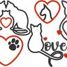 Katze Katzen Liebe Stoff-Aufnäher Stickdatei Herz thumbnail number 4