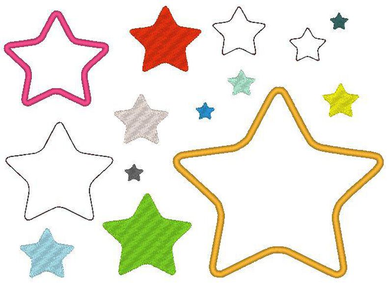 Stickdatei Stern gefüllt, als Doodle und für Stoffapplis image number 2