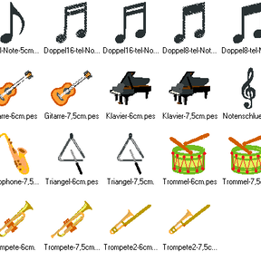 Musikinstrumente Minis Stickdatei