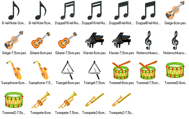 Musikinstrumente Minis Stickdatei image number 2