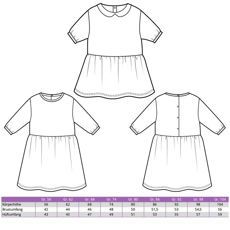 Baby Kleid Webware und Jersey PUTRI ♥ Gr. 56-104 image number 4