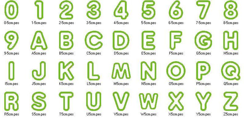 5cm Buchstaben und Zahlen Stickdatei Alphabet Zahl image number 3