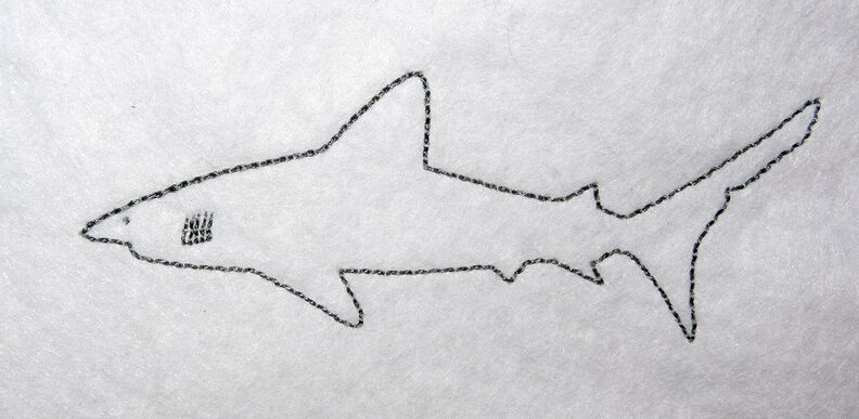 Stickdatei - Hai Raubfisch Linien image number 2