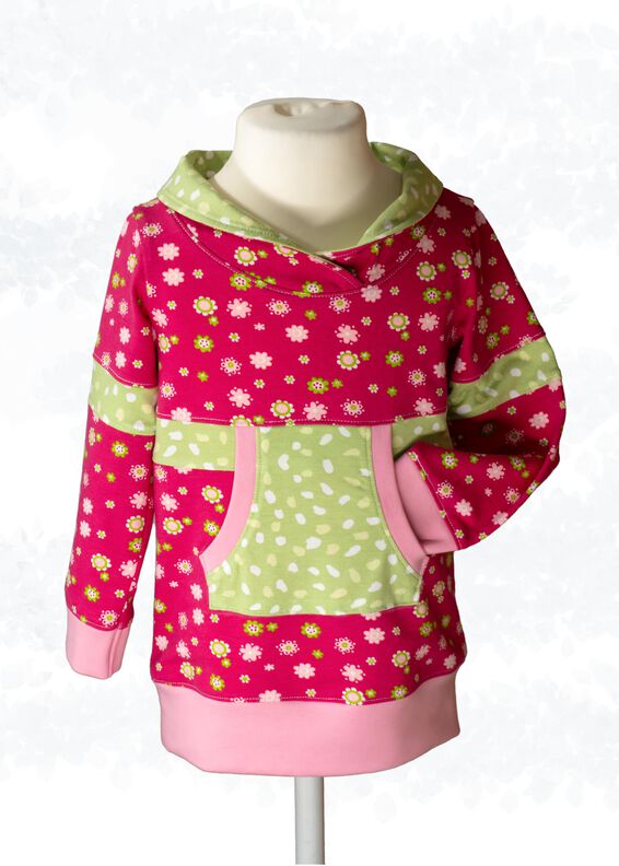 Kinder Sweatkleid „Yuna“ mit Kapuze oder Kragen 86-158 A4+A0 image number 3