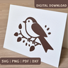 Plotterdatei Vogel auf Ast SVG PNG DXF PDF thumbnail number 1